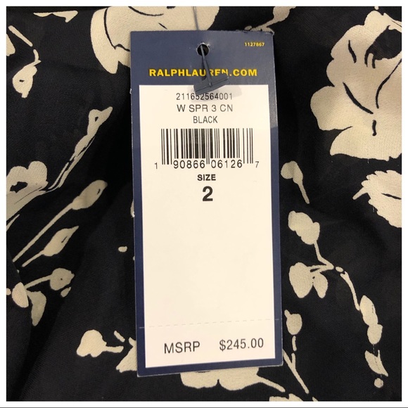 NWT Polo Ralph Lauren Size 2 Silk Floral Blouse new with tags - Picture 7 of 8